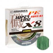 Леска плетеная Kosadaka Super Line PE X8 150м (0,14мм) Dark green