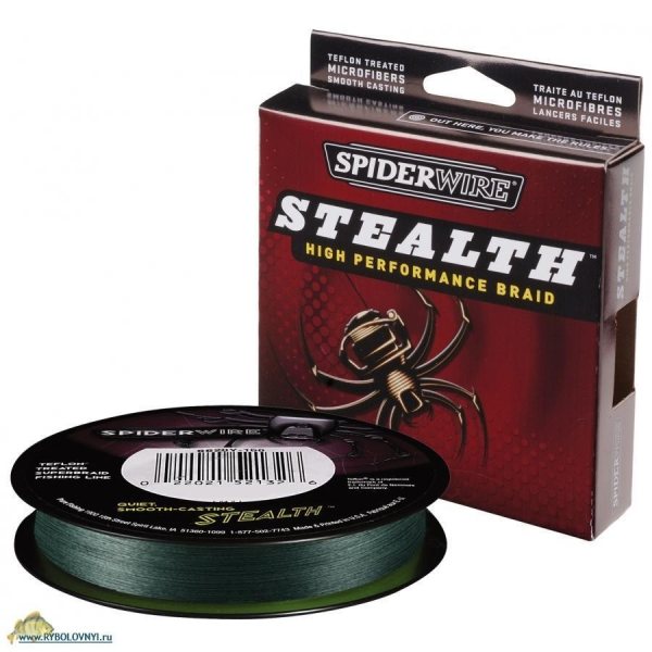 Леска плет;ная Spiderwire STEALTH Green 0.10 137м