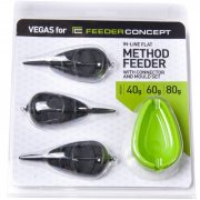 Набор кормушек фидерных Feeder Concept Vegas Flat Method 40,60,80 g + силиконовый уплотнитель